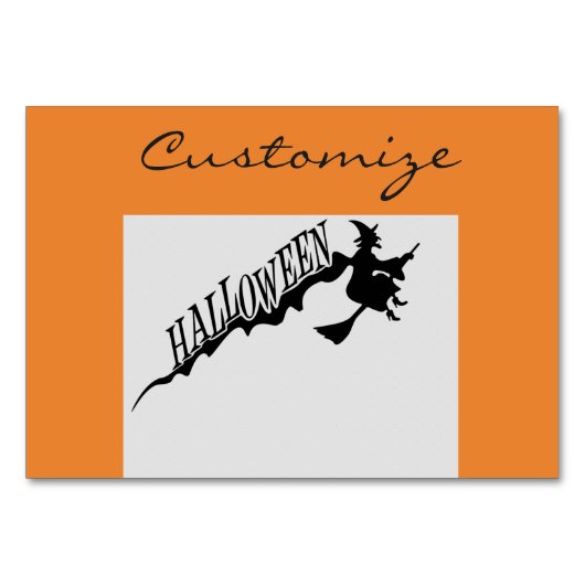 Scary Witch Riding Broom Halloween Thunder_Cove Kaart (Voorkant)