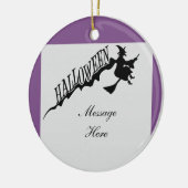 Scary Witch Riding Broom Halloween Thunder_Cove Keramisch Ornament (Links)
