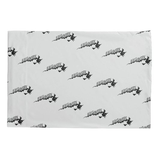 Scary Witch Riding Broom Halloween Thunder_Cove Kussensloop (Achterkant)