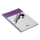 Scary Witch Riding Broom Halloween Thunder_Cove Notitieboek (Rechterzijde)