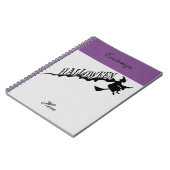 Scary Witch Riding Broom Halloween Thunder_Cove Notitieboek (Linkerzijde)