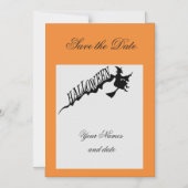 Scary Witch Riding Broom Thunder_Cove Halloween Magnetische Uitnodiging (Voorkant)