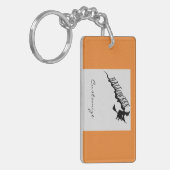 Scary Witch Riding Broom Thunder_Cove Halloween Sleutelhanger (Voorkant Links)