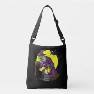 Scary Witch Spooky Raven Halloween Crossbody Tas