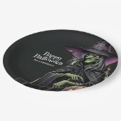 Scary Witch thema Halloween Papieren Bordje (Gekanteld)