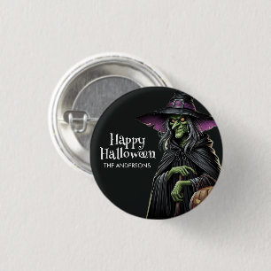 Scary Witch thema Halloween Ronde Button 3,2 Cm