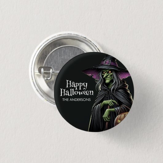 Scary Witch thema Halloween Ronde Button 3,2 Cm (Voorkant /achterkant)