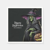 Scary Witch thema Halloween Servet (Voorkant)
