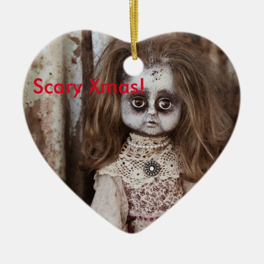 Scary Xmas Doll. Keramisch Ornament (Voorkant)