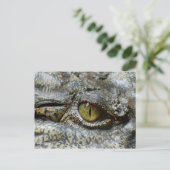 Scary Yellow Eye of Crocodile Briefkaart (Staand voorkant)