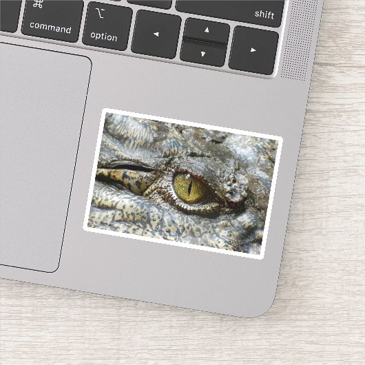 Scary Yellow Eye of Crocodile Sticker (Detail)