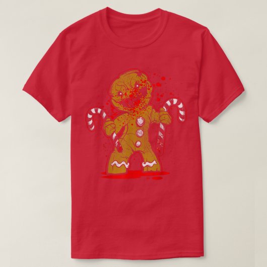 Scary Zombie GingerbrooMan T-shirt (Design voorkant)
