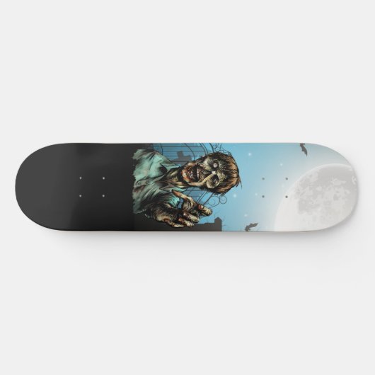 Scary Zombie Graveyard Full Moon Funny Persoonlijk Skateboard (Horizontaal)