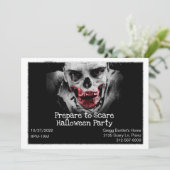 Scary Zombie Halloween Invitation Kaart (Staand voorkant)