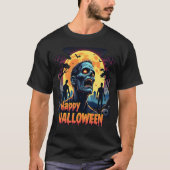 Scary Zombie Halloween Moon Shirt (Voorkant)