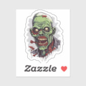 Scary Zombie Head Horror Sticker (Vel)