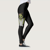 Scary Zombie Illustration for Halloween on Black Leggings (Rechts)