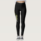 Scary Zombie Illustration for Halloween on Black Leggings (Voorkant)