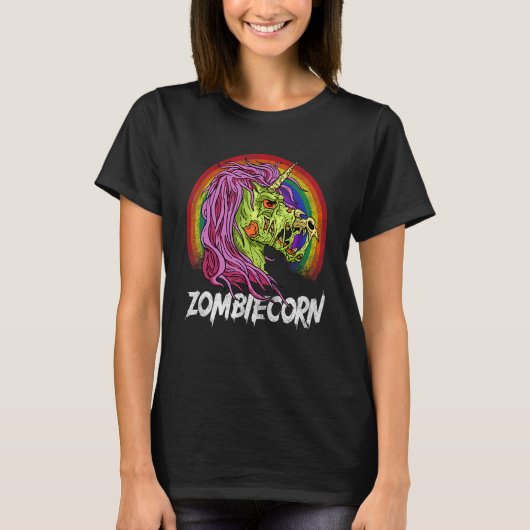 Scary Zombiecorn Zombie Unicorn Halloween Costume T-shirt (Voorkant)