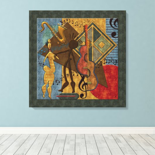 Scat Masters Jazz Series Wrapped Canvas (Insitu (Houten vloer))