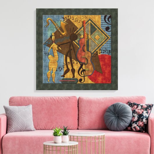 Scat Masters Jazz Series Wrapped Canvas (Insitu (Woonkamer))