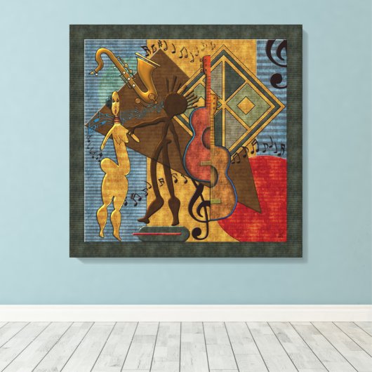 Scat Masters Jazz Series Wrapped Canvas Afdruk (Insitu (Houten vloer))