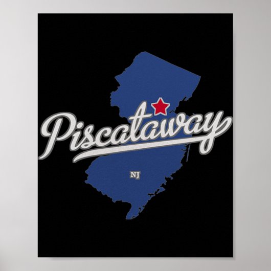 Scataway New Jersey Nj Kaart Poster (Voorkant)