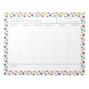 Scatered Stars Family Weekly Planner Notepad Notitieblok