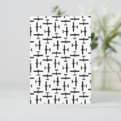 Scatered vliegtuig Art CUSTOM BG COLOR Bedankkaart (Staand voorkant)