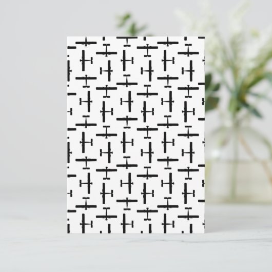 Scatered  vliegtuig Art CUSTOM BG COLOR Bedankkaart (Staand voorkant)