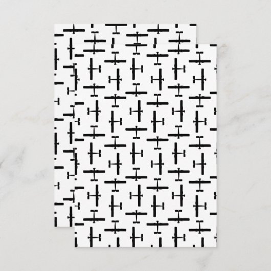 Scatered  vliegtuig Art CUSTOM BG COLOR Bedankkaart (Voorkant / Achterkant)