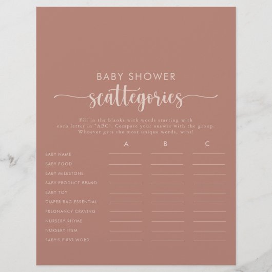 Scatologiespel Terracotta Baby shower (Voorkant)