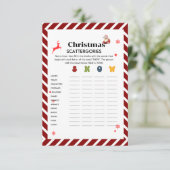 Scattegories Kerstfeest spelkaart Kaart (Staand voorkant)