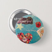 Scatter Joy. Collage Glitter Pin Ronde Button 5,7 Cm (Voorkant /achterkant)