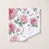 Scatter Pink Roses Pattern Bad Handdoek (Wasdoekje)