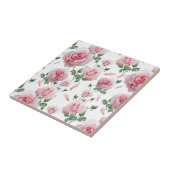 Scatter Pink Roses Pattern Tegeltje (Zijkant)