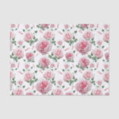 Scatter Pink Roses Pattern Tissuepapier (Voorkant)