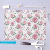 Scatter Pink Roses Pattern Tissuepapier (Craft)