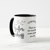 Scatter-vriendelijkheid gepersonaliseerd mug mok (Voorkant links)