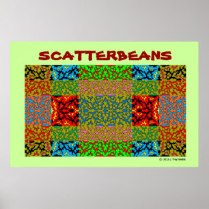 Scatterbonen Poster voor meerkleurige collage