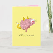 sCATterbrained Cat Brain Funny Wenskaart Kaart (Voorkant)