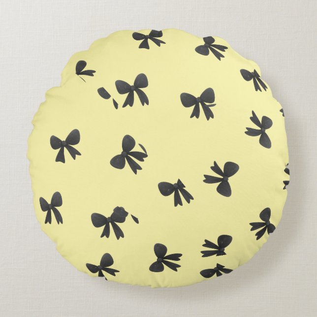 Scattered Bow Pattern Round Throw Pillow  Rond Kussen (Voorkant)