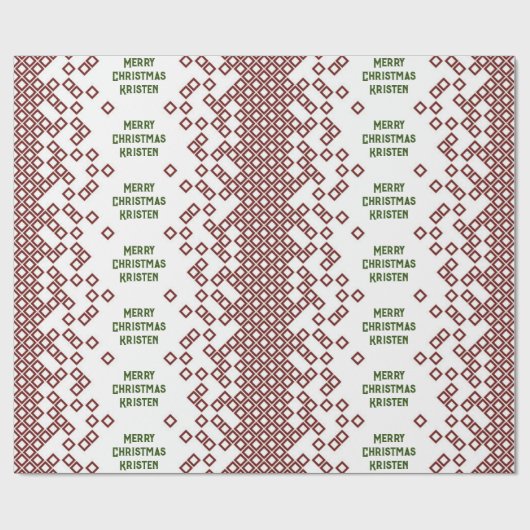 Scattered Boxes Gepersonaliseerde Naam Kerstmis Cadeaupapier (Vlak)