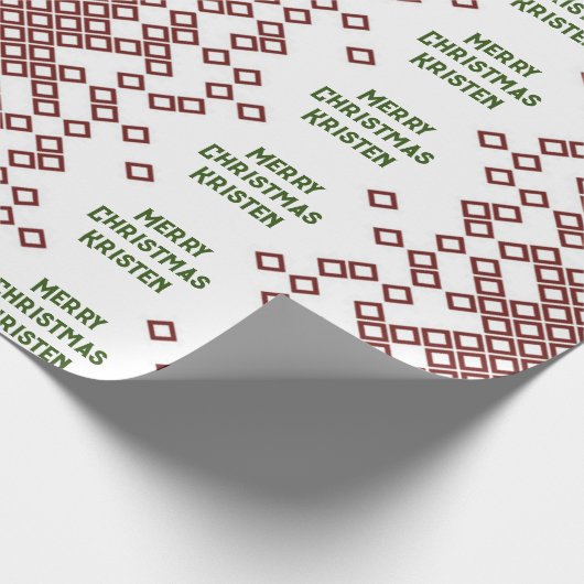 Scattered Boxes Gepersonaliseerde Naam Kerstmis Cadeaupapier (Hoek)