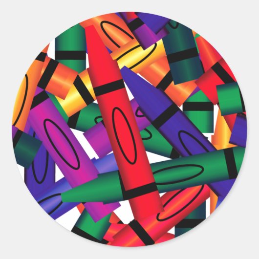 Scattered Crayons Sticker (Voorkant)
