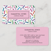 Scattered Crayons Substitute Teacher Contact Info Visitekaartje (Voorkant / Achterkant)