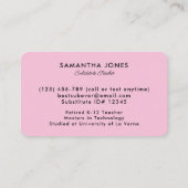 Scattered Crayons Substitute Teacher Contact Info Visitekaartje (Achterkant)