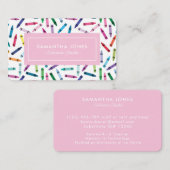 Scattered Crayons Substitute Teacher Contact Info Visitekaartje (Voorkant / Achterkant)