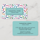 Scattered Crayons Substitute Teacher Contact Info Visitekaartje (Voorkant / Achterkant)