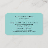 Scattered Crayons Substitute Teacher Contact Info Visitekaartje (Achterkant)